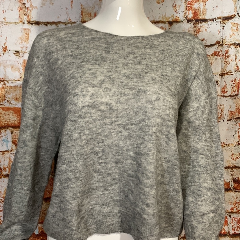 Helmut Lang Melange Tie-Cuff Wool-Blend Sweater, … - image 3